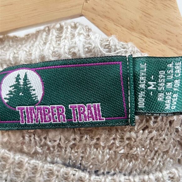 Vintage Timber Trail Sweater Women's M Striped Eclectic Grandpa Knit 80s 90s - Picture 8 of 8